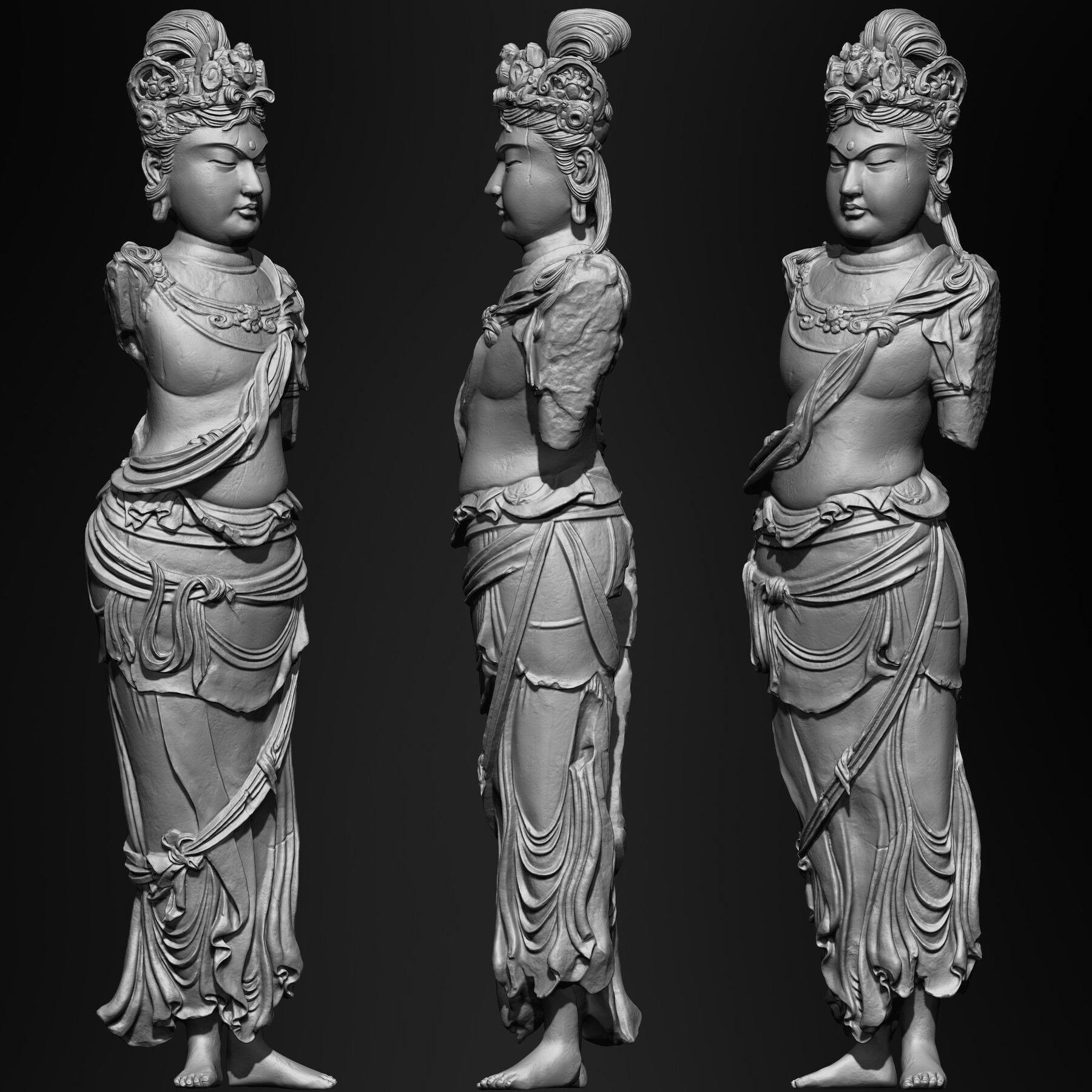 5 in One Highpoly Sculpture Stl Obj Fbx Sculpted in Zbrush 2019 3D model_17