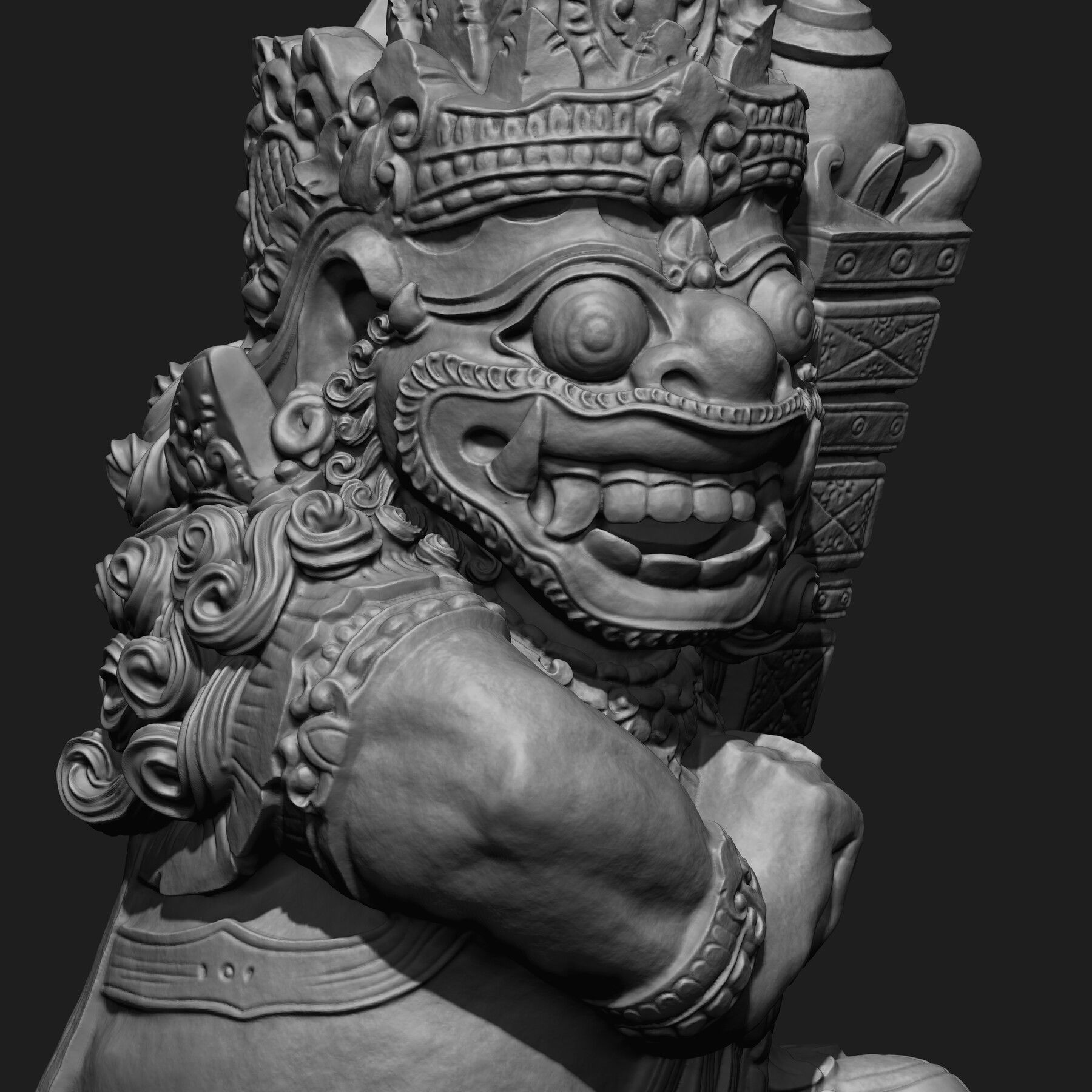 5 in One Highpoly Sculpture Stl Obj Fbx Sculpted in Zbrush 2019 3D model_9