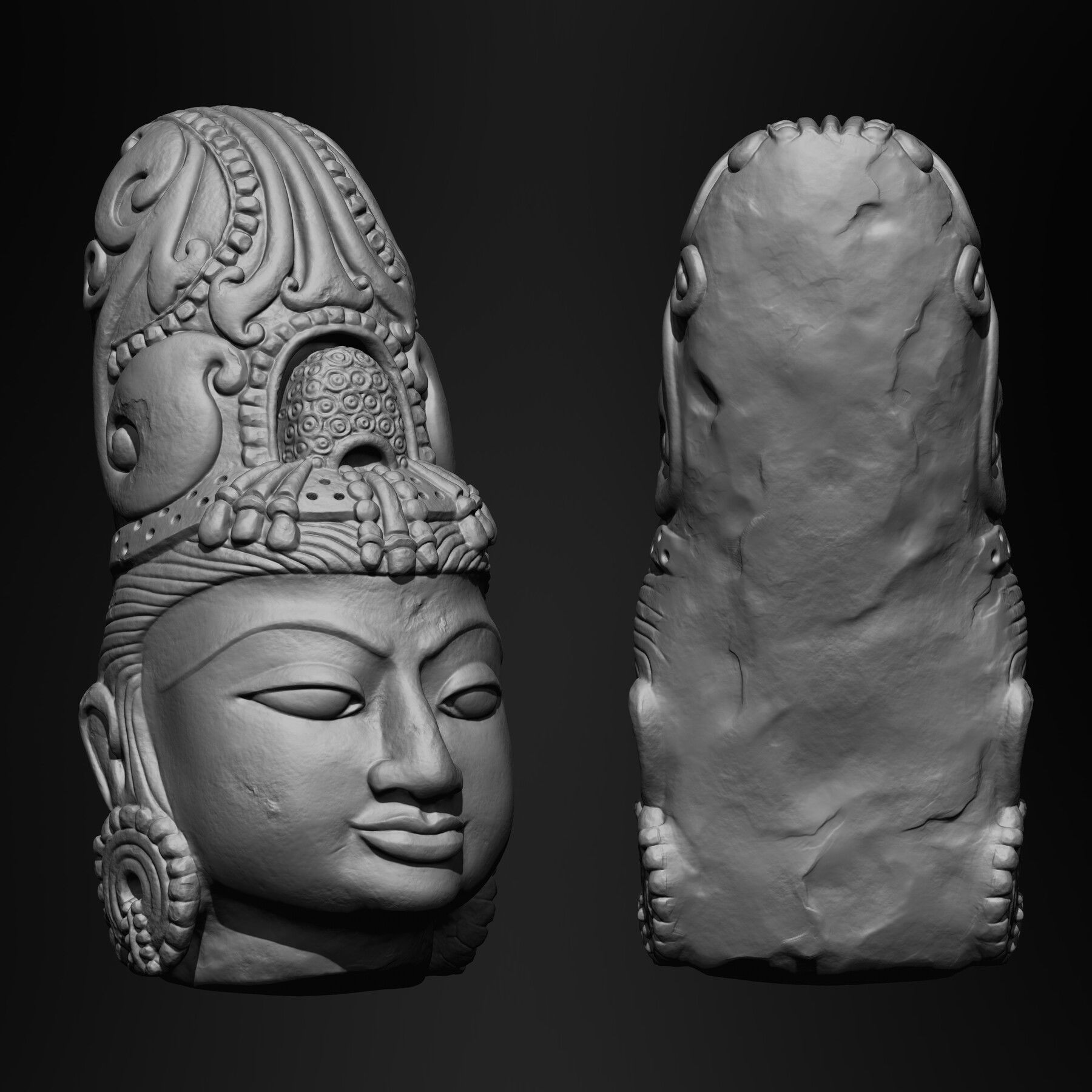 5 in One Highpoly Sculpture Stl Obj Fbx Sculpted in Zbrush 2019 3D model_23