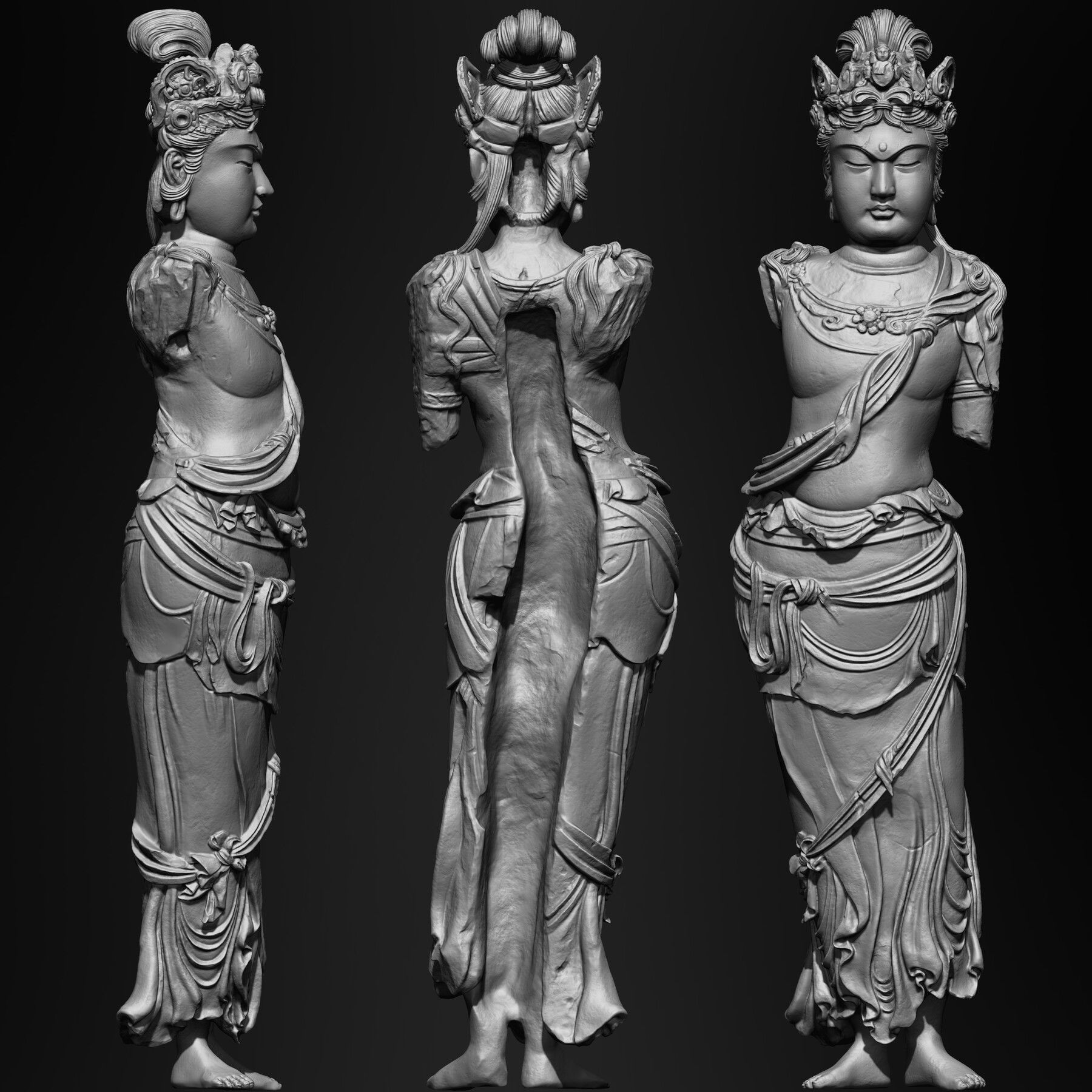 5 in One Highpoly Sculpture Stl Obj Fbx Sculpted in Zbrush 2019 3D model_18