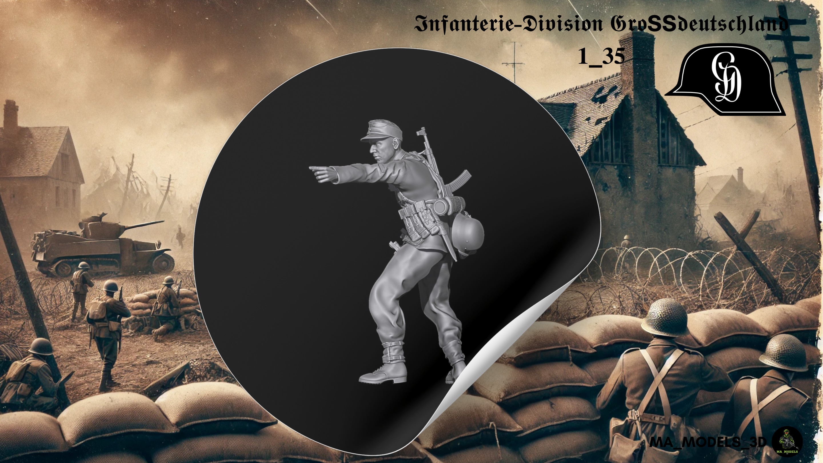 ww2 Infanterie Division Grossdeutschland Unterfeldwebel 1-35  3D print model_2