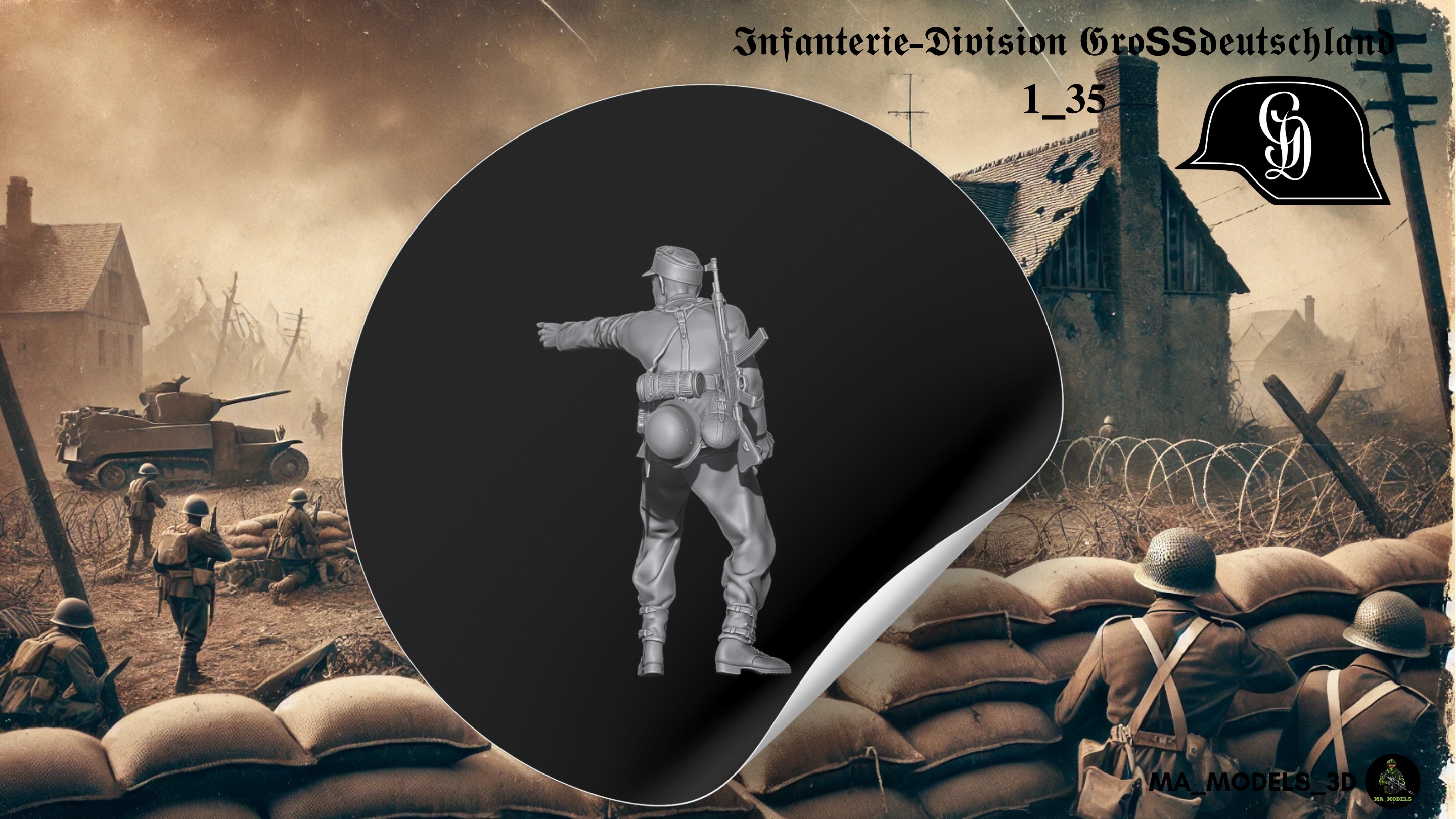 ww2 Infanterie Division Grossdeutschland Unterfeldwebel 1-35  3D print model_3