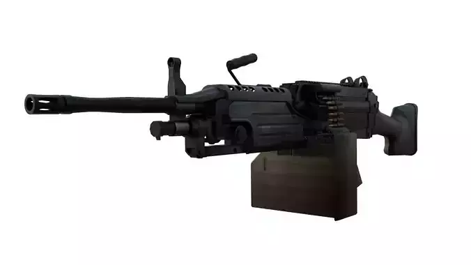 M249E2 3D Model Fully Rigged Machine Gun Low-poly 3D model