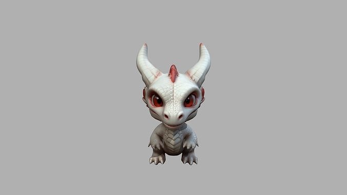 Dragon Cartoon Stylized Low-poly 3D model