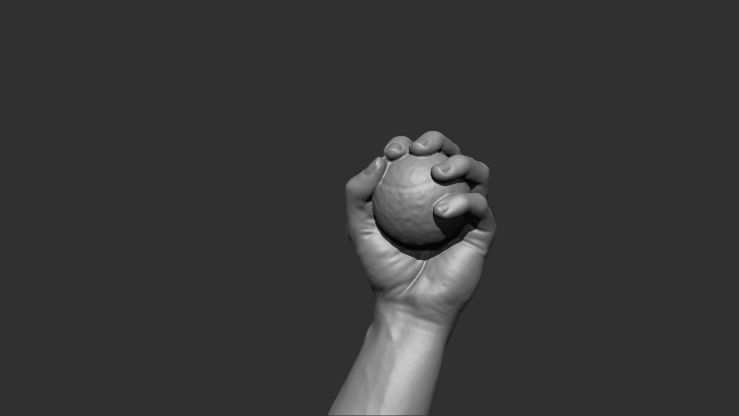3D Printable Veined Muscular Hand Gripping Ball - High-Detail 3D print model_3