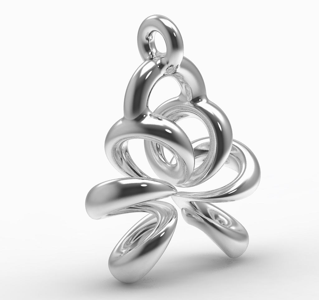 Spring Earring 3D print model_1