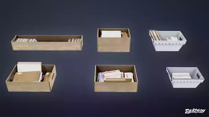 JOBSITE - Mail Containers 01 - LOW POLY AND NANITE Low-poly 3D model