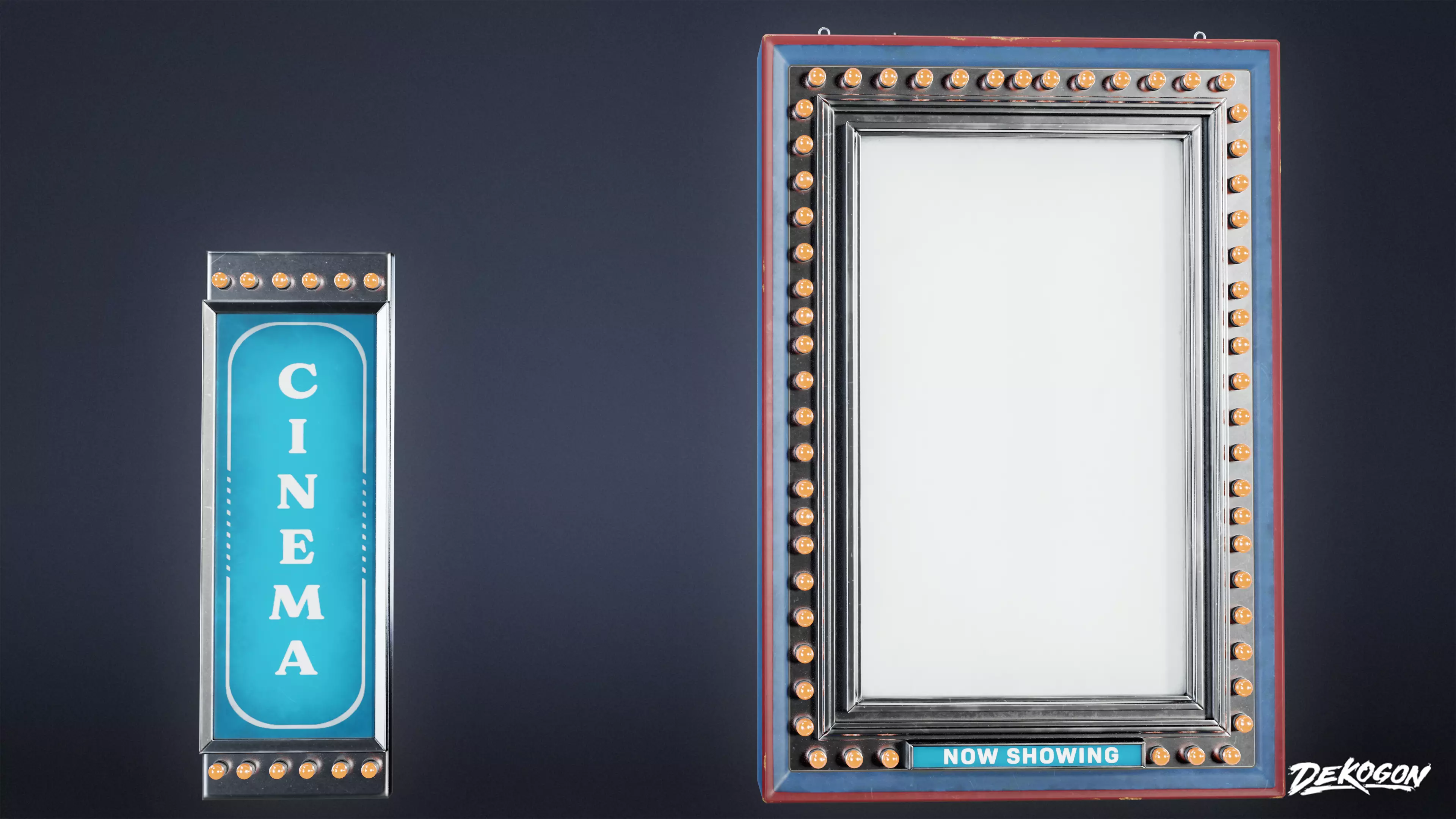 JOBSITE - Movie Poster Marquee 01 - LOW POLY AND NANITE Low-poly 3D model_0