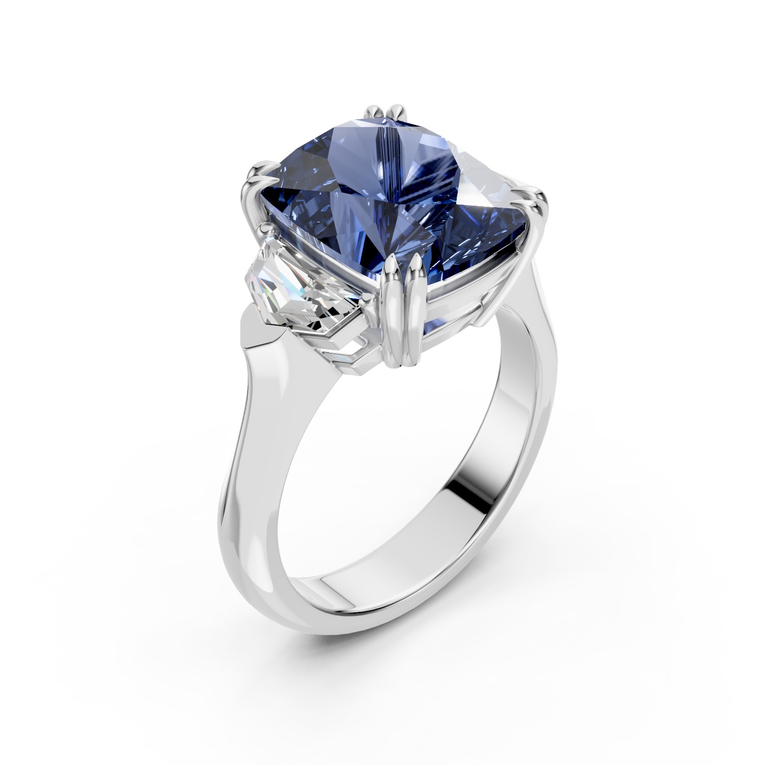 Tanzanite Ring 3D print model_7