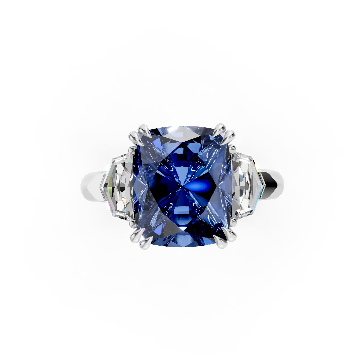Tanzanite Ring 3D print model_4