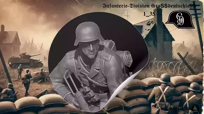 ww2 Infanterie Division Grossdeutschland MP40 Schuetze 1-35 3D print model