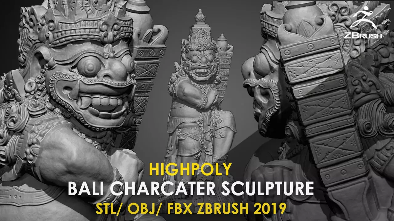 BALI Character Sculpture ZTL Obj Stl Fbx Zbrush 2019 HighPoly 3D model_0