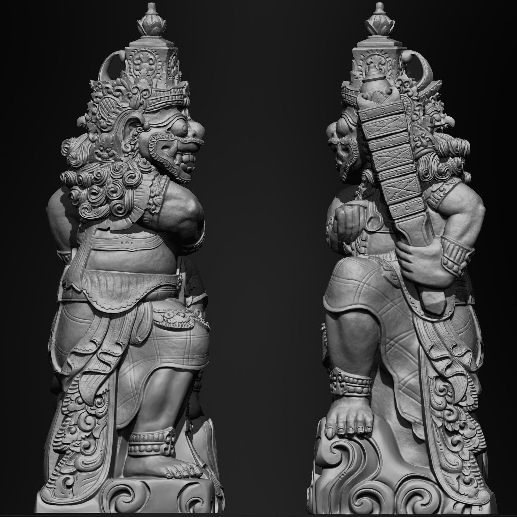 BALI Character Sculpture ZTL Obj Stl Fbx Zbrush 2019 HighPoly 3D model_5