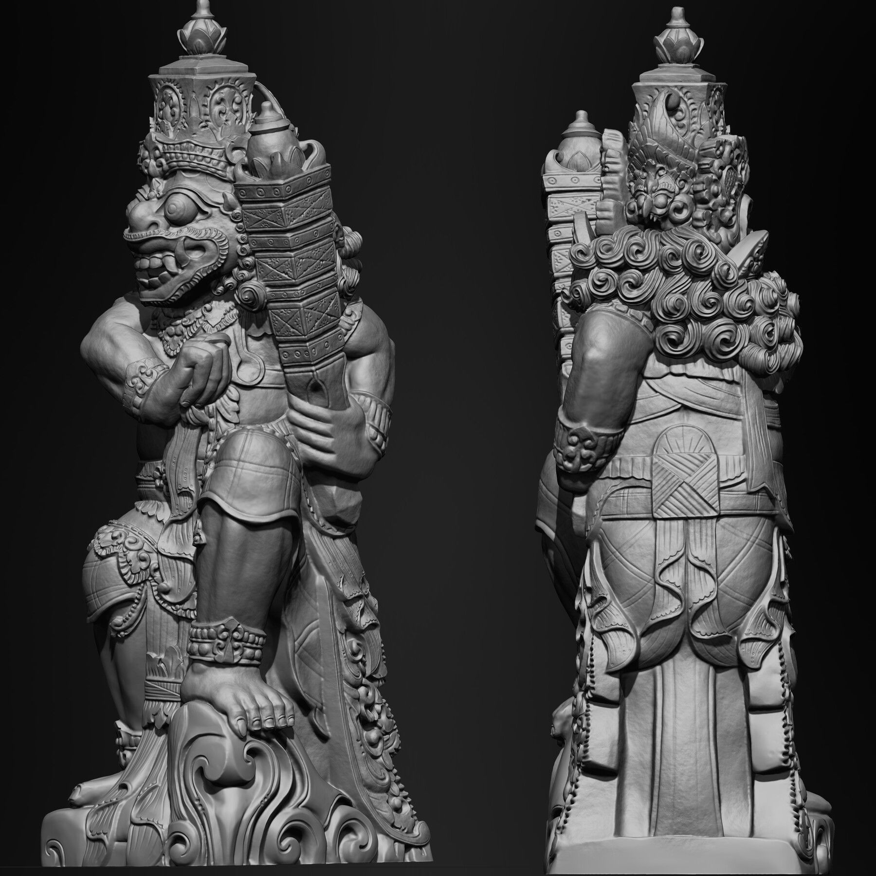 BALI Character Sculpture ZTL Obj Stl Fbx Zbrush 2019 HighPoly 3D model_4