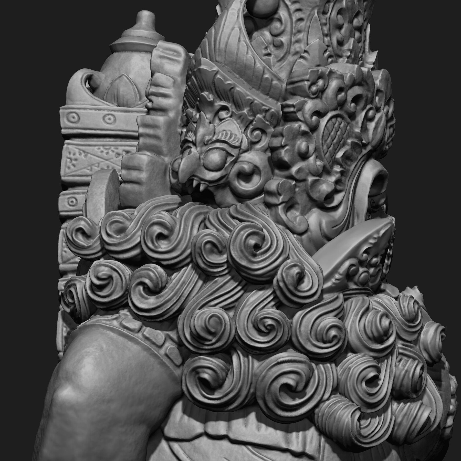 BALI Character Sculpture ZTL Obj Stl Fbx Zbrush 2019 HighPoly 3D model_6