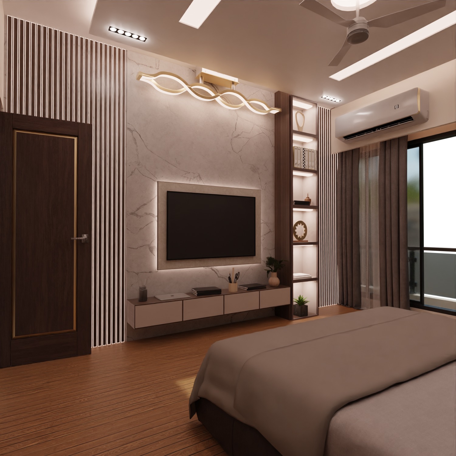 2 BHK Apartment Interior with Assets DS2 Low-poly 3D model_14