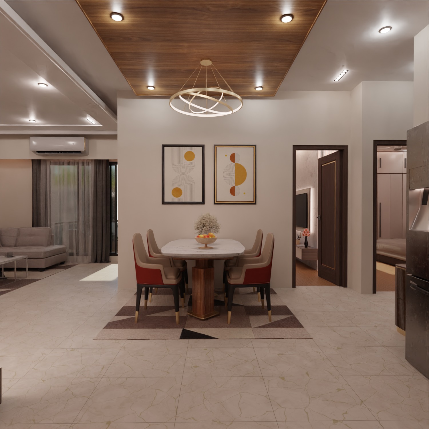 2 BHK Apartment Interior with Assets DS2 Low-poly 3D model_4