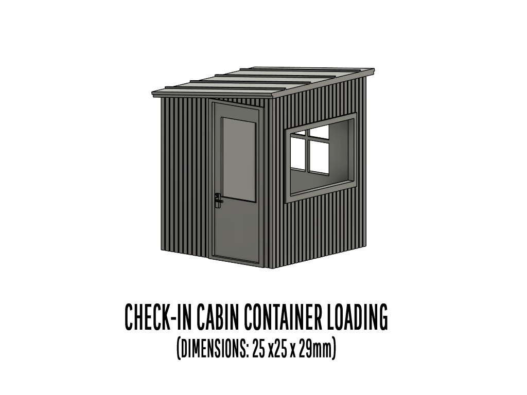 CARGO-0007 Container ISO standard H0-scale 8 items 3D print model_10