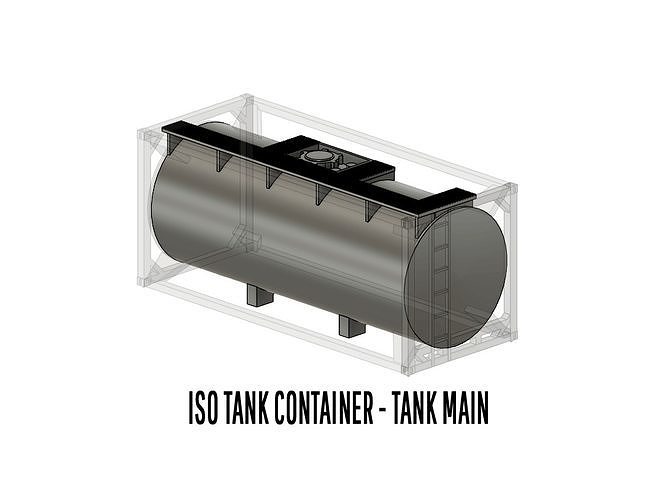 CARGO-0007 Container ISO standard H0-scale 8 items 3D print model 7