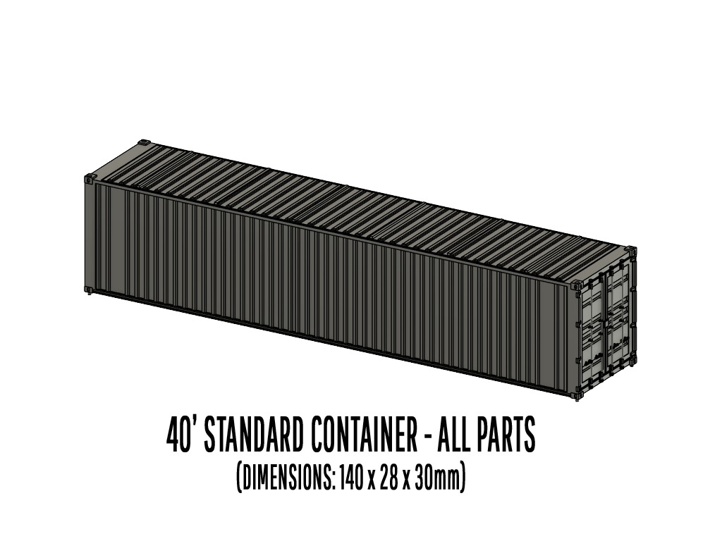 CARGO-0007 Container ISO standard H0-scale 8 items 3D print model_21