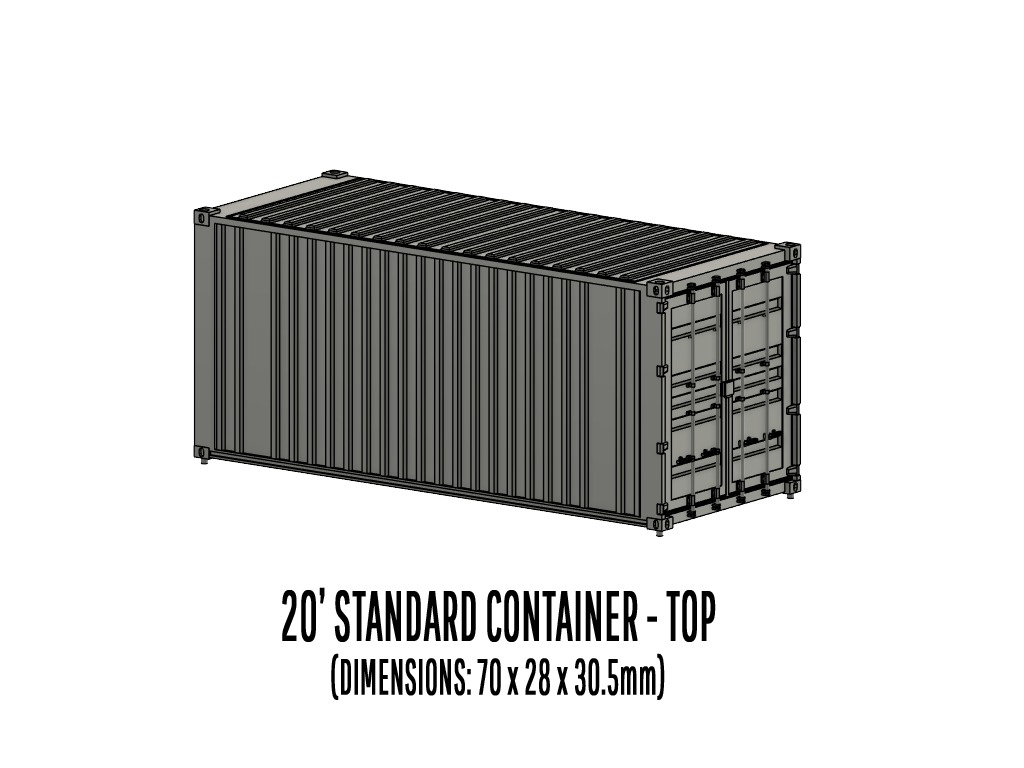 CARGO-0007 Container ISO standard H0-scale 8 items 3D print model_12