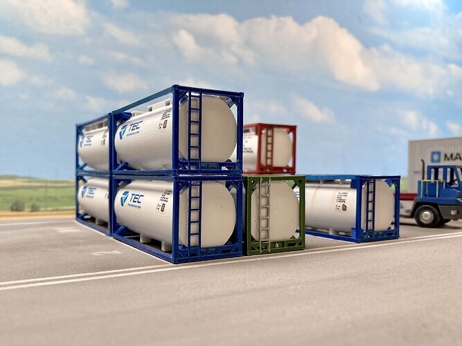 CARGO-0007 Container ISO standard H0-scale 8 items 3D print model 5