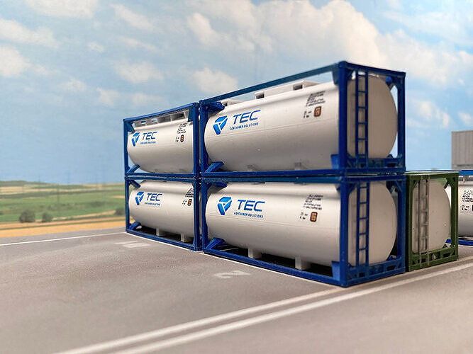 CARGO-0007 Container ISO standard H0-scale 8 items 3D print model 2