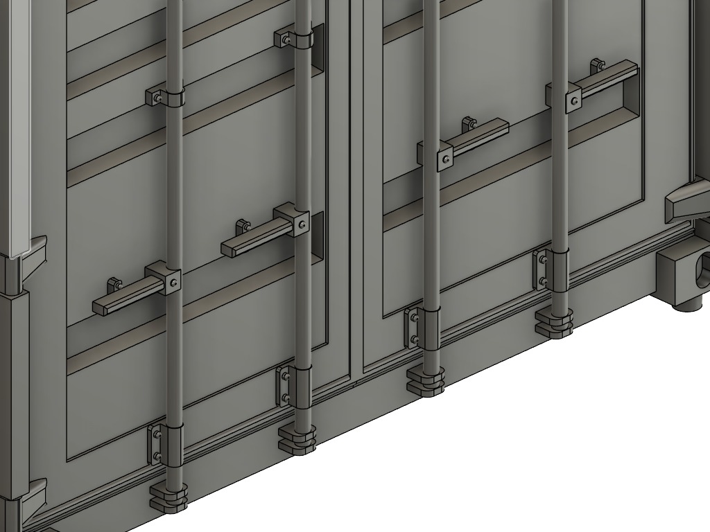 CARGO-0007 Container ISO standard H0-scale 8 items 3D print model_14