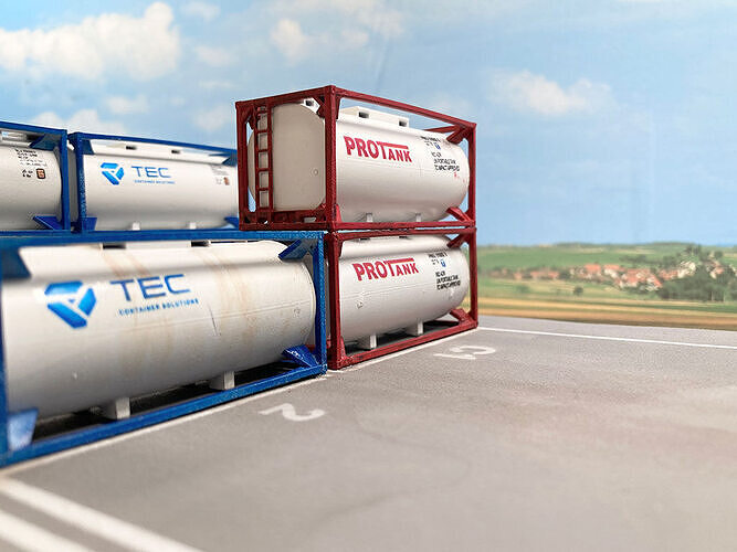 CARGO-0007 Container ISO standard H0-scale 8 items 3D print model 3