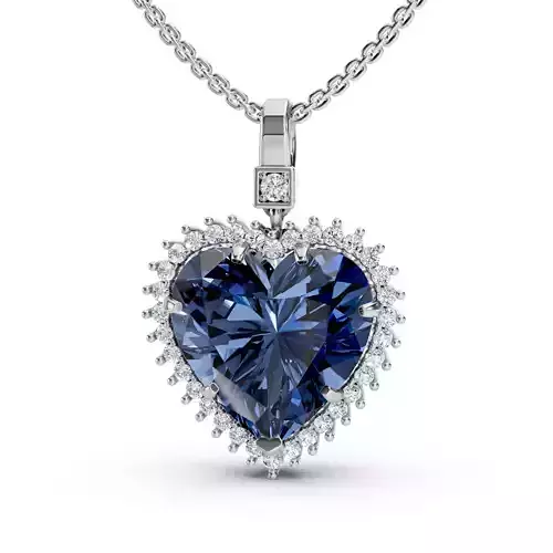 Sapphire Heart Pendant