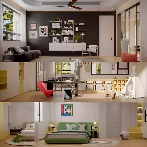 Generations of children bedrooms Children entertainment area