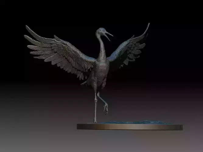Red Crowned Crane for print 3D print model