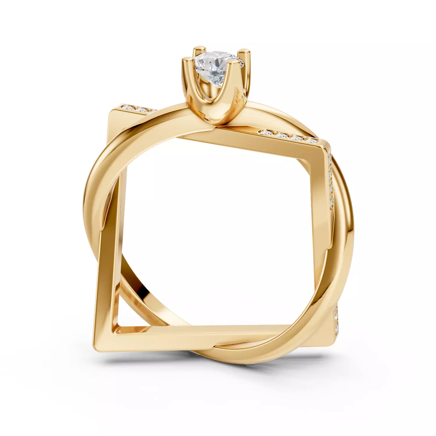 Diamond Twisted Ring 3D print model