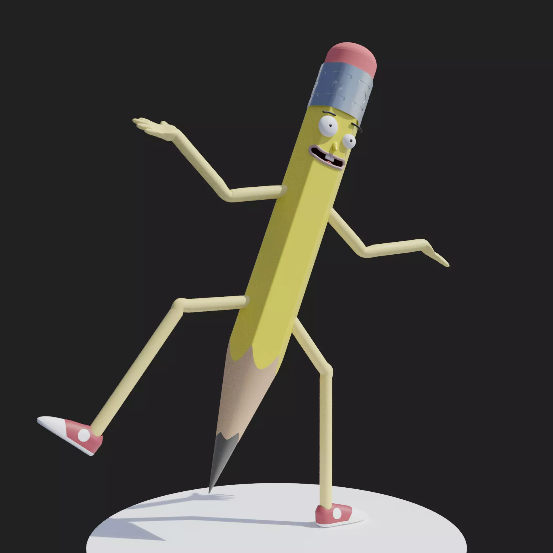 Pencilvester 3D model fully rigged - Rick and Morty 3D model