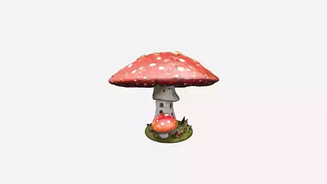 Mushroom Gnome House Amanita Muscaria
