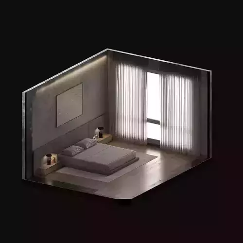 Isometric bedroom design