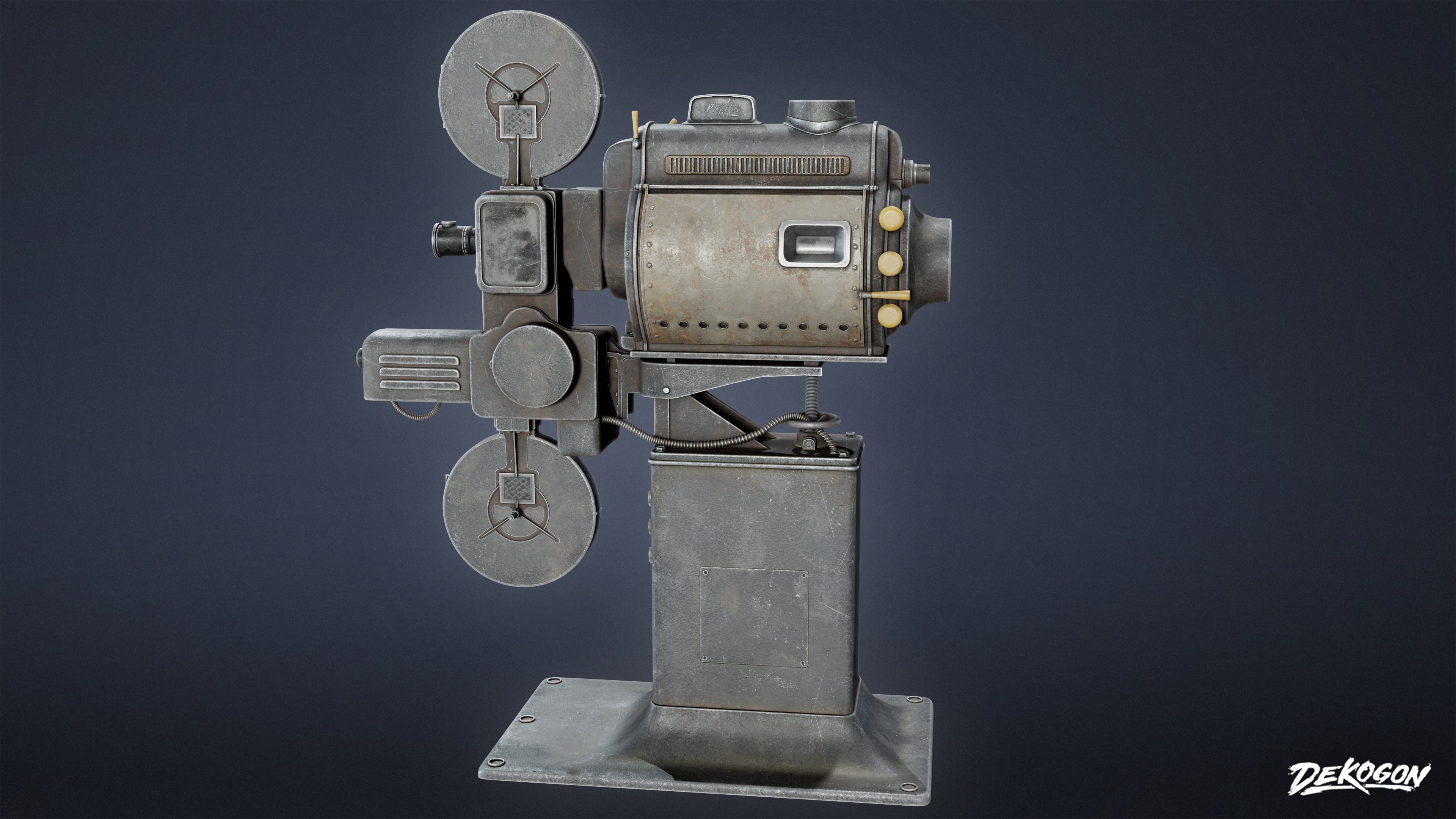 JOBSITE - Projector 01 - LOW POLY AND NANITE Low-poly 3D model_3