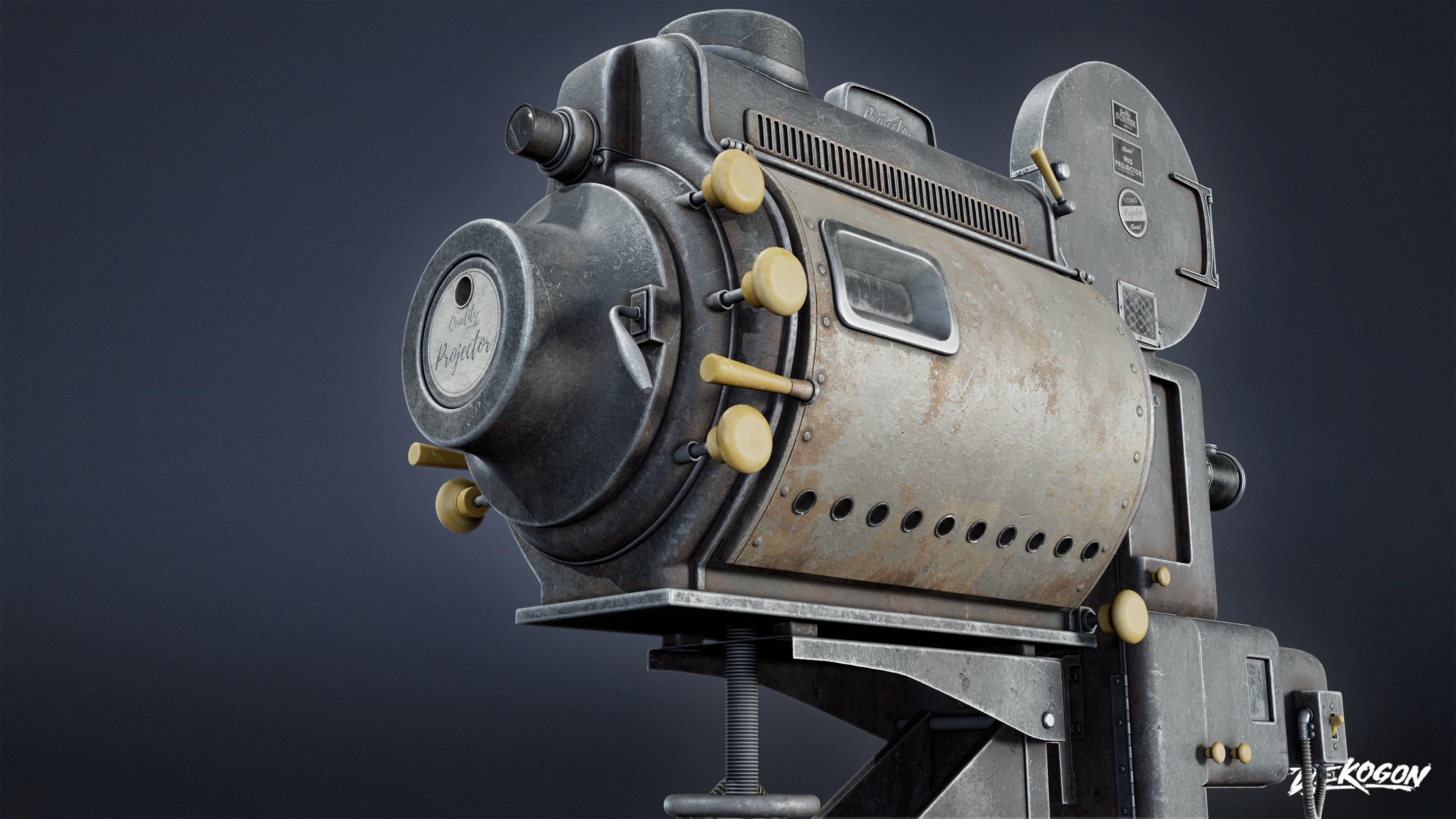 JOBSITE - Projector 01 - LOW POLY AND NANITE Low-poly 3D model_5