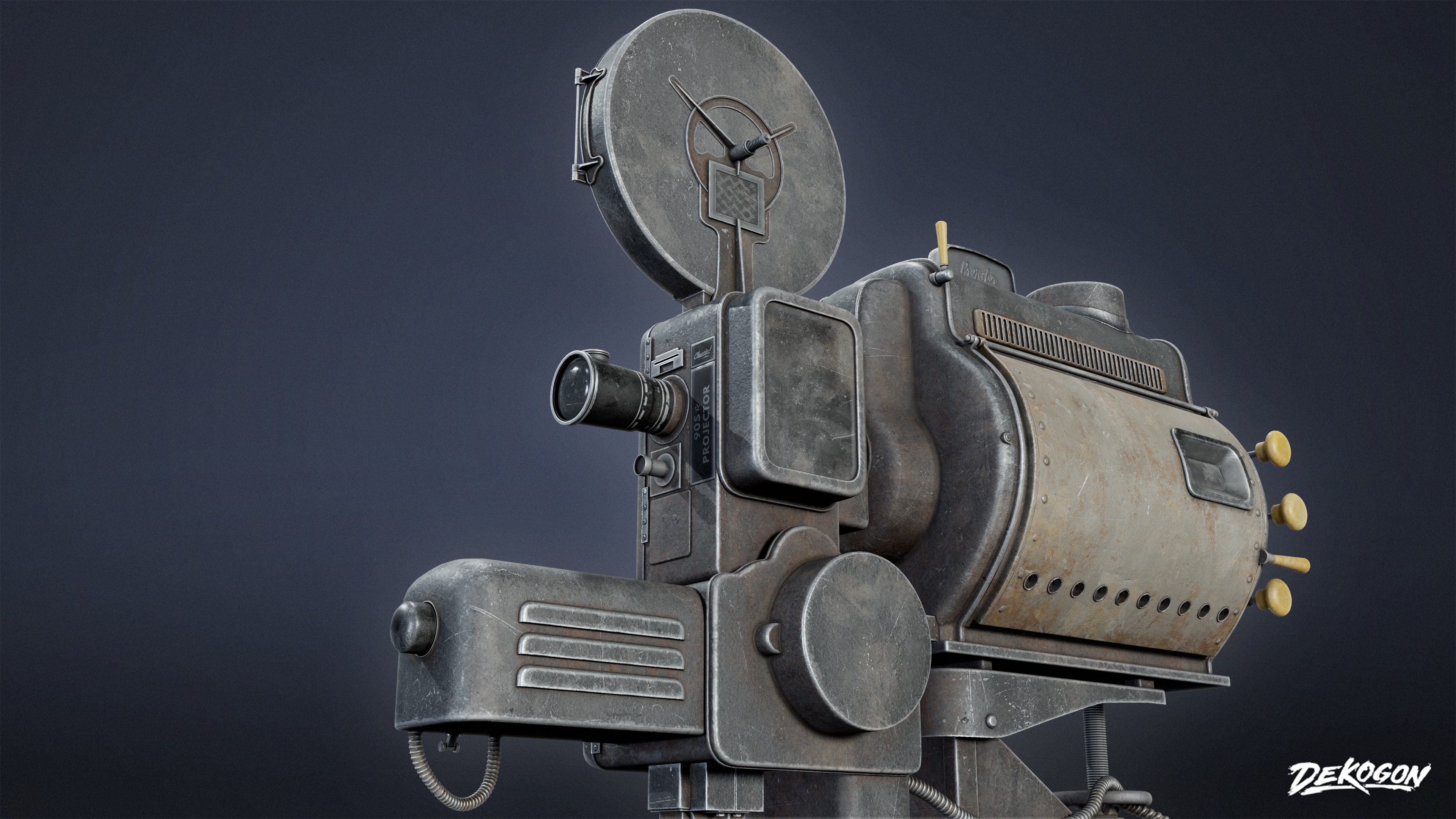 JOBSITE - Projector 01 - LOW POLY AND NANITE Low-poly 3D model_6