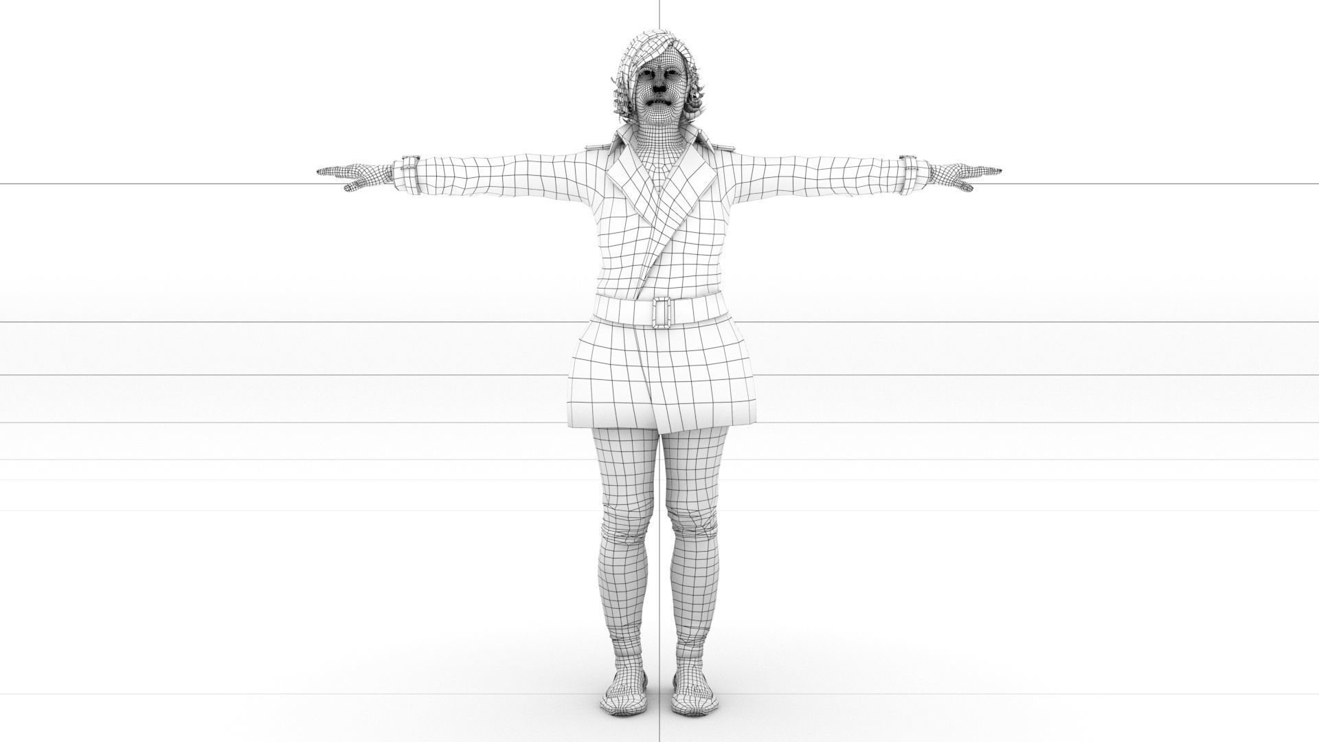 laos Female British Spy Low-poly 3D model_7