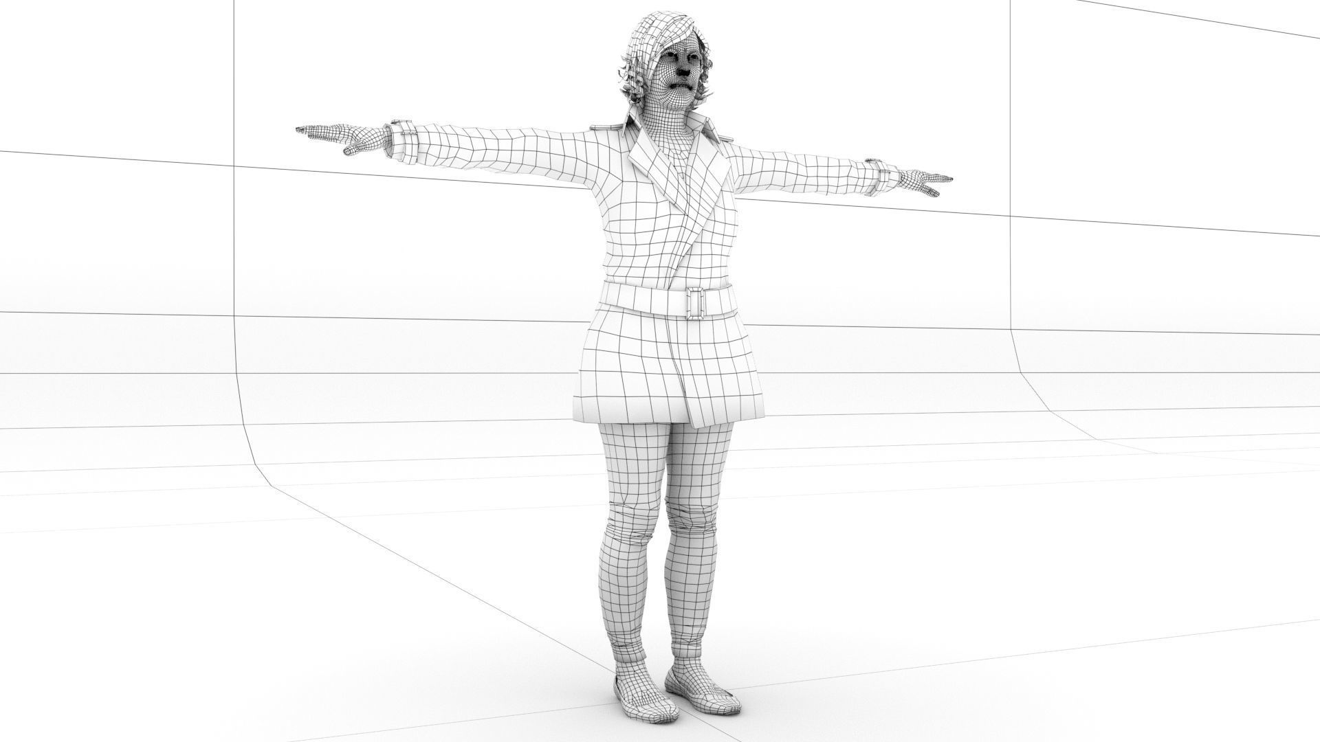 laos Female British Spy Low-poly 3D model_8