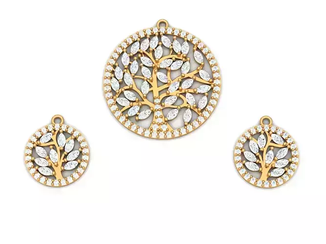 Tree pendant and ring