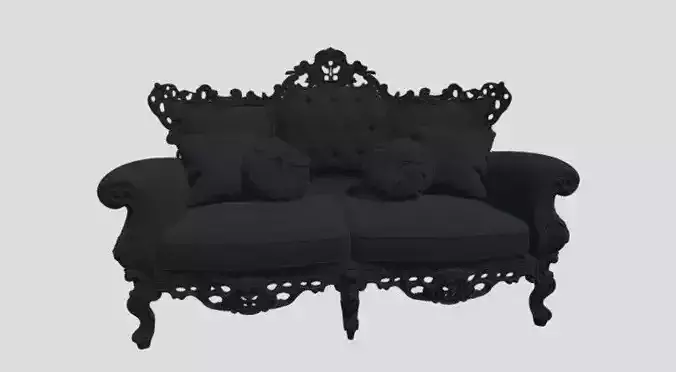 Baroque Classy Sofa by Modenese - High-End 3D Model Low-poly 3D model