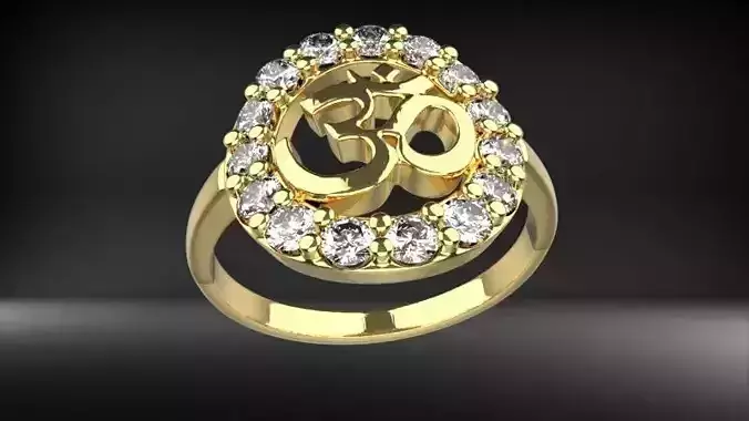 Om Diamond Ring  3D print model