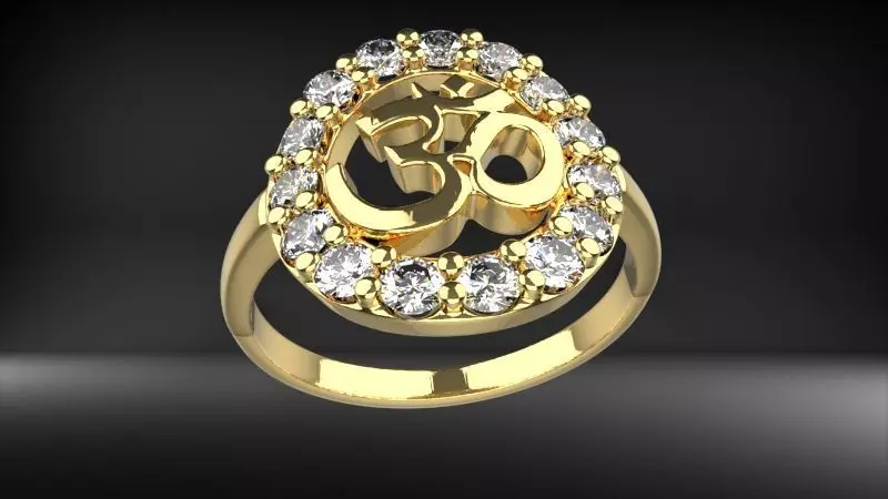 Om Diamond Ring 3D print model