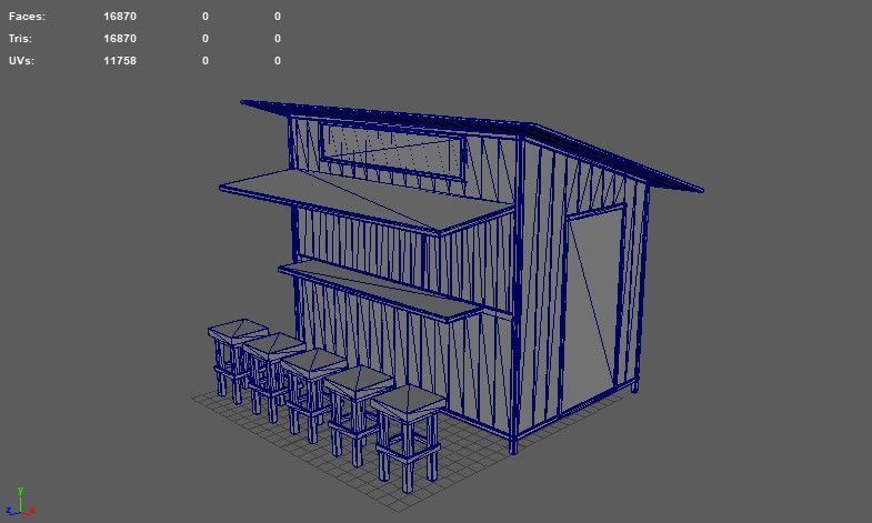 Kiosk Stand Food Booth 3D model_12