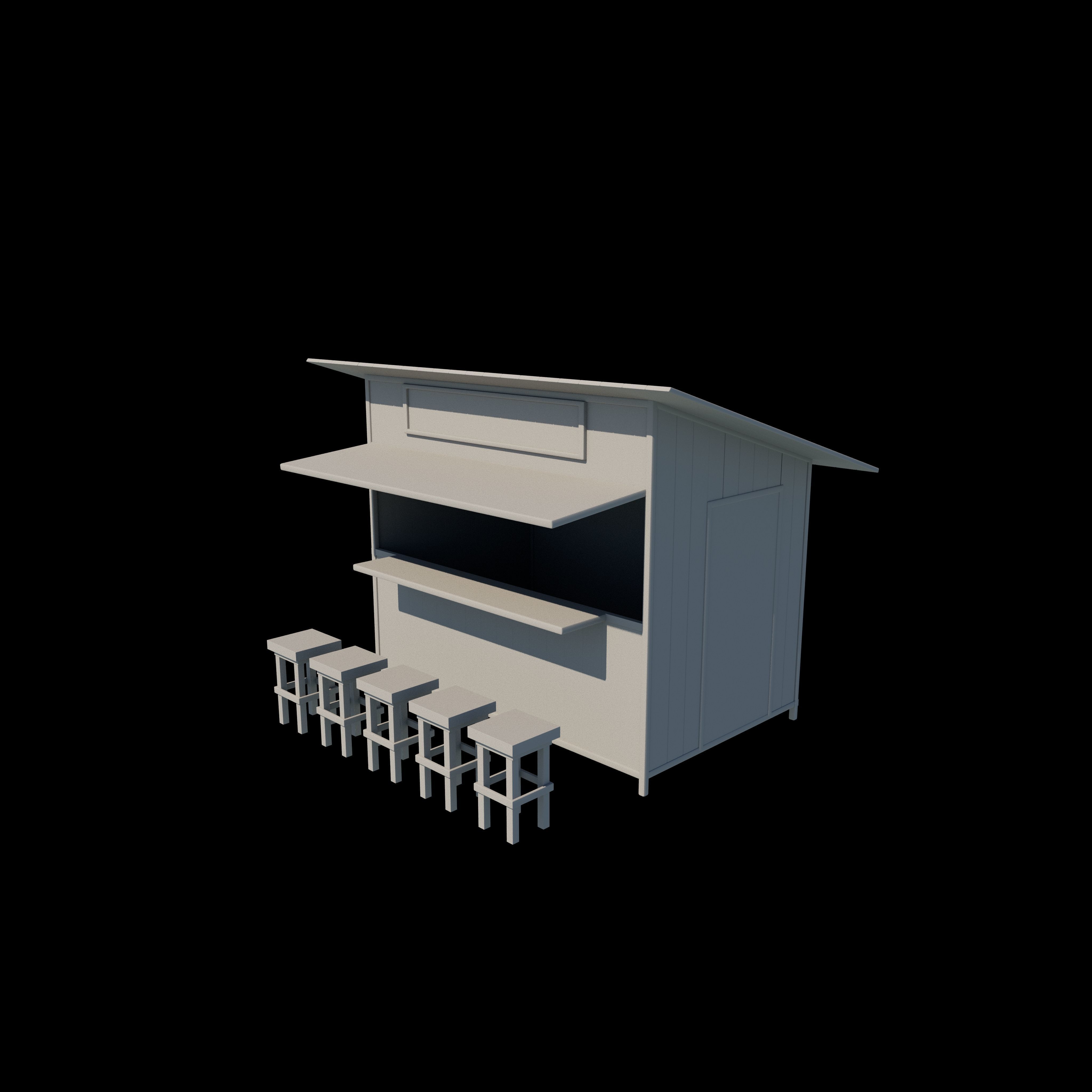 Kiosk Stand Food Booth 3D model_10