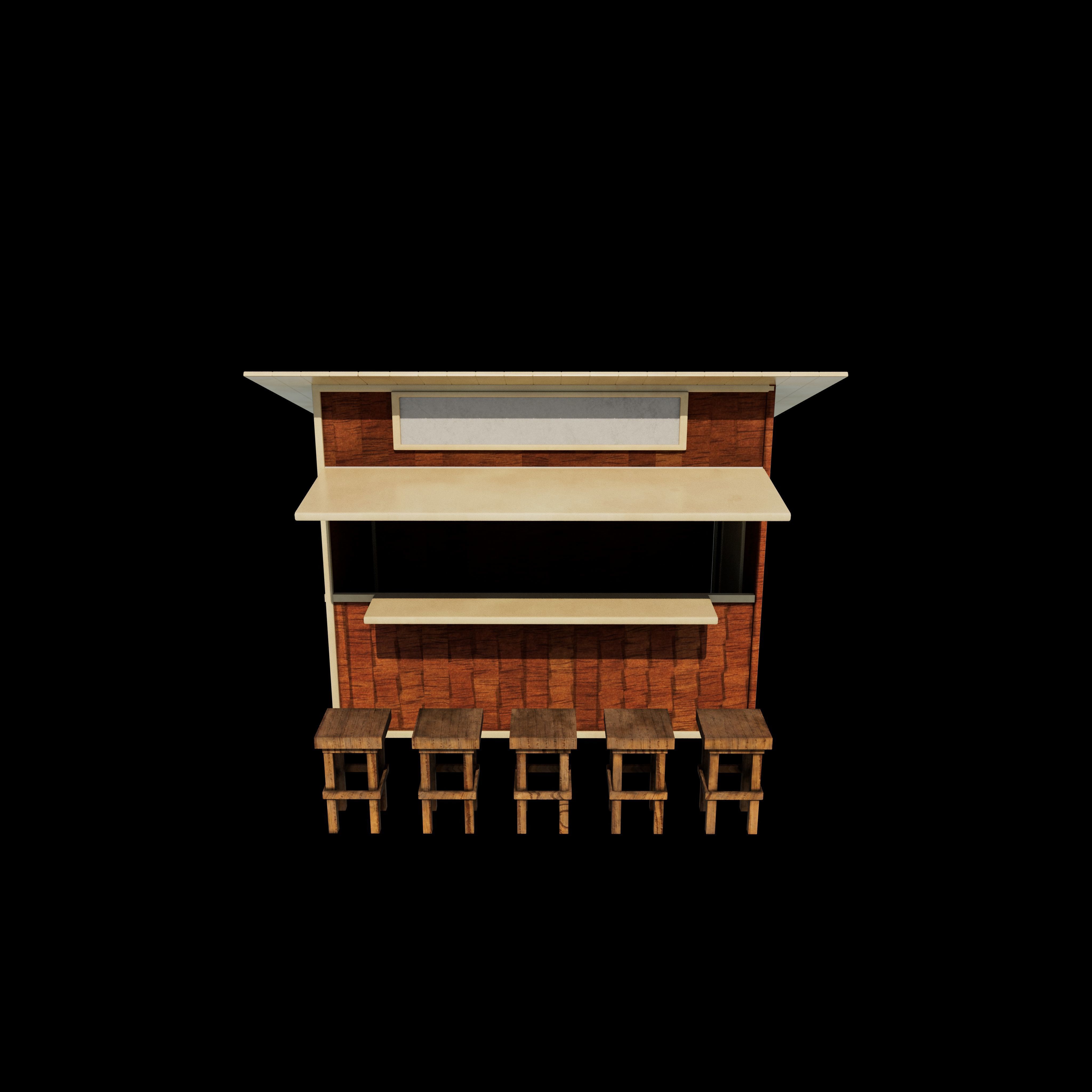 Kiosk Stand Food Booth 3D model_3