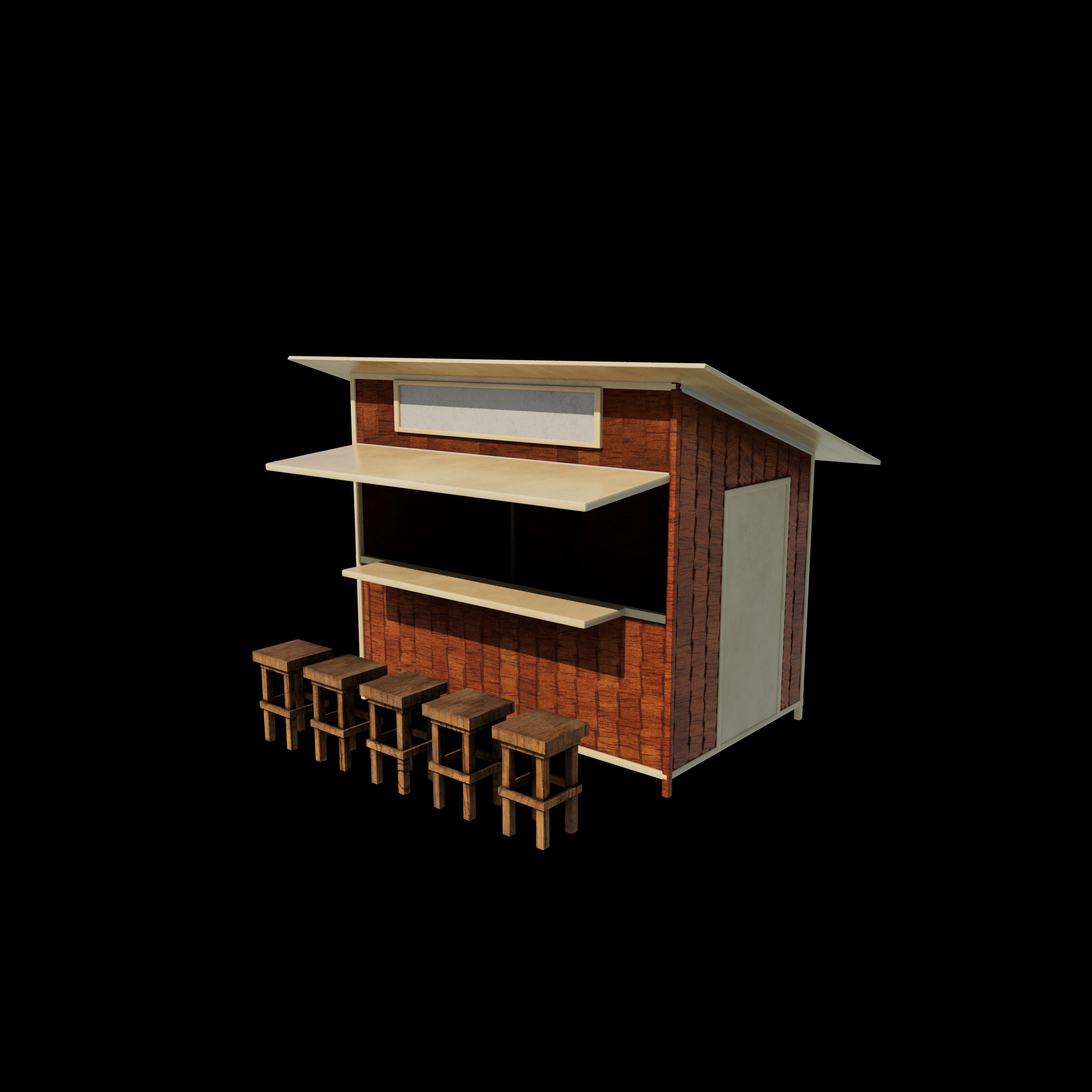 Kiosk Stand Food Booth 3D model_2