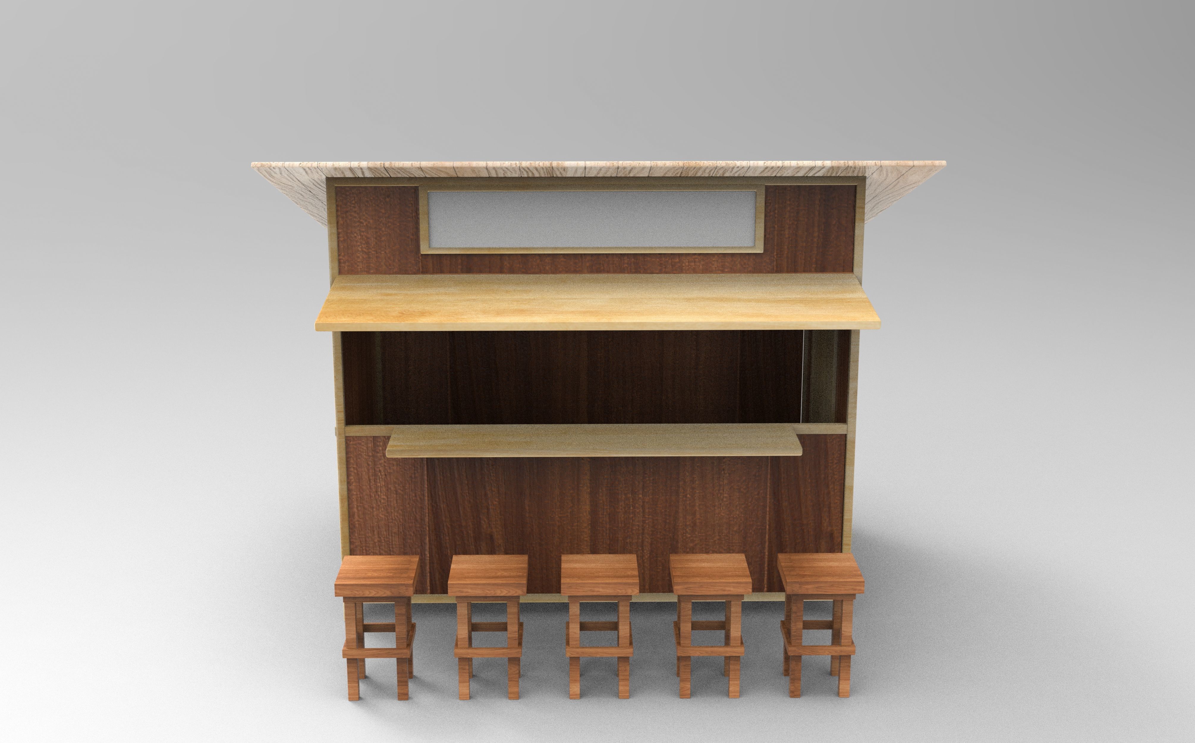 Kiosk Stand Food Booth 3D model_5